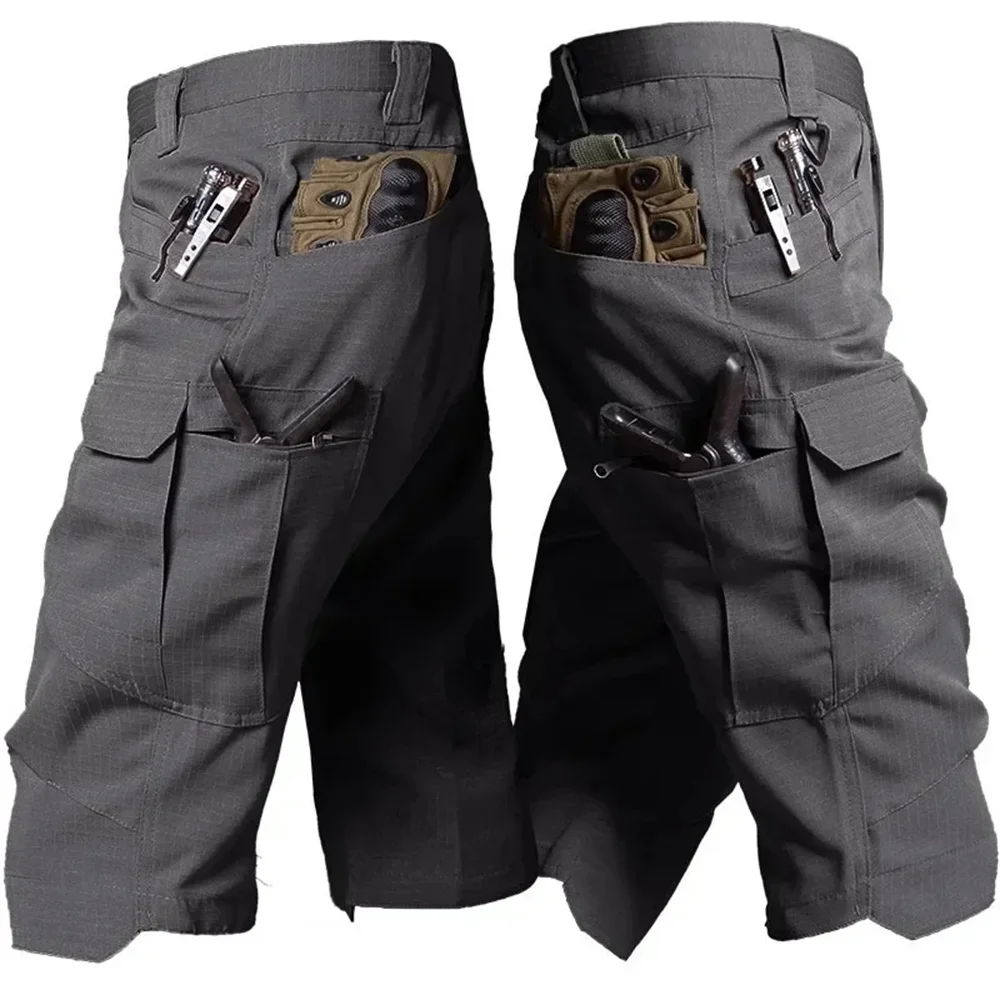 Tactical Summer Shorts Men Multi Pocket Outdoor Training Breathable Military Overall Wear-resistant Waterproof Ripstop Half Pant