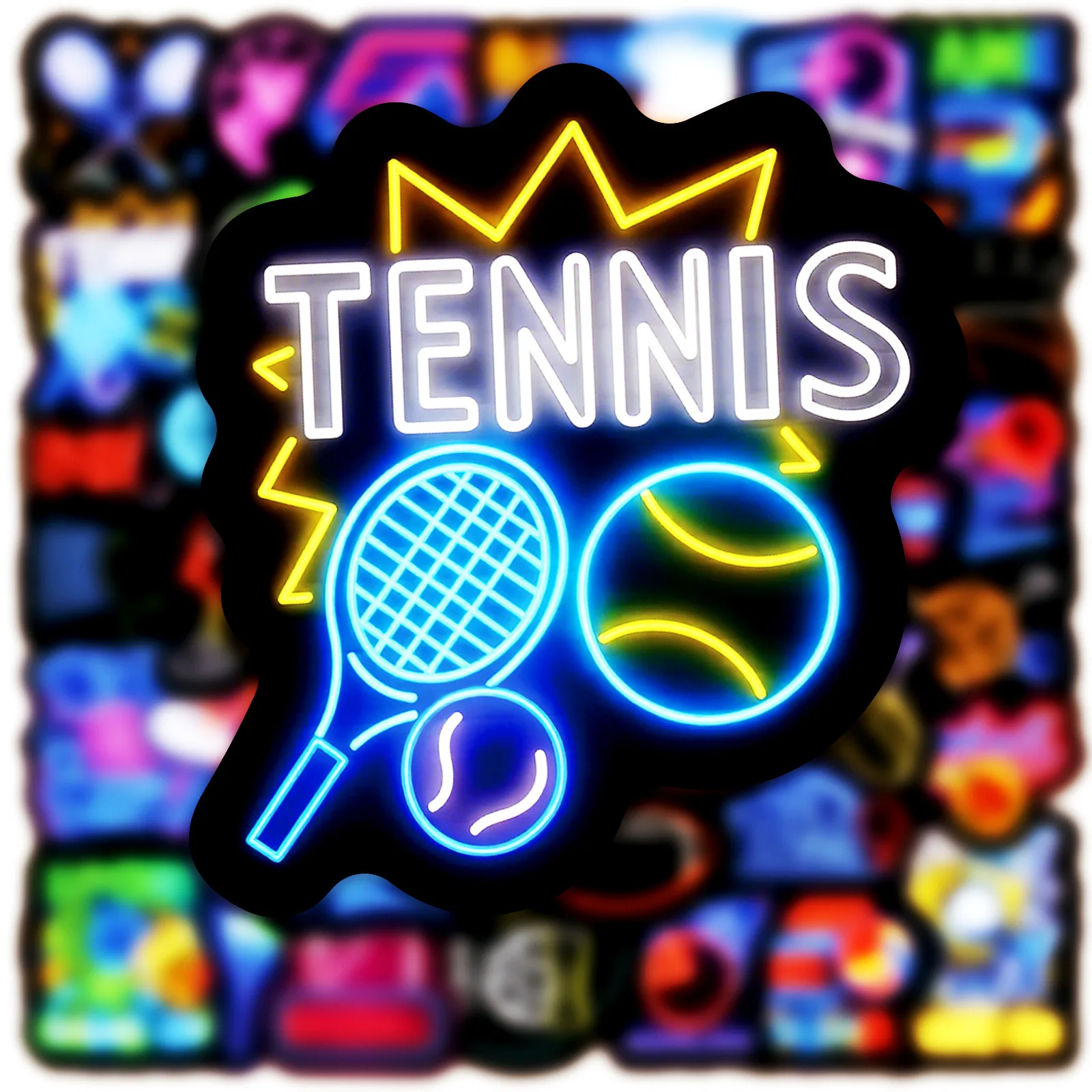 

10/30/50PCS Cool Neon Style Ball Football Tennis Sports Cartoon Graffiti Stickers DIY Scooter Guitar Bicycle Decal Kids Toy