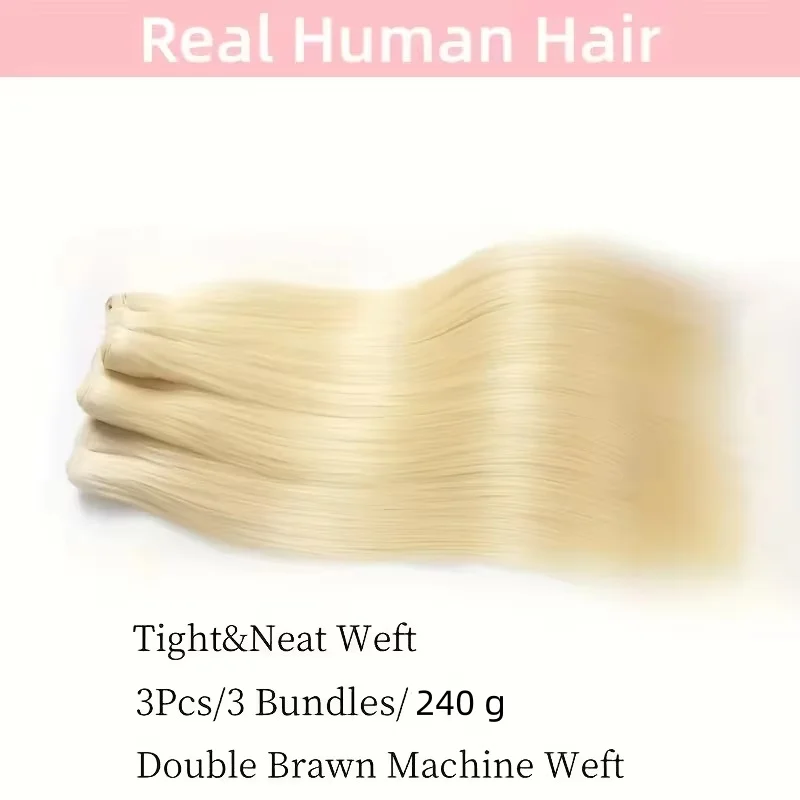 Smilegirl 613 Human Hair Bundles Bone Straight Human Hair Raw Vietnamese  Human Hair Weave Bundles 28 30 Inch Remy Hair Extension Honey Blonde 1 3 4 Bundles Hair Extensions For Women