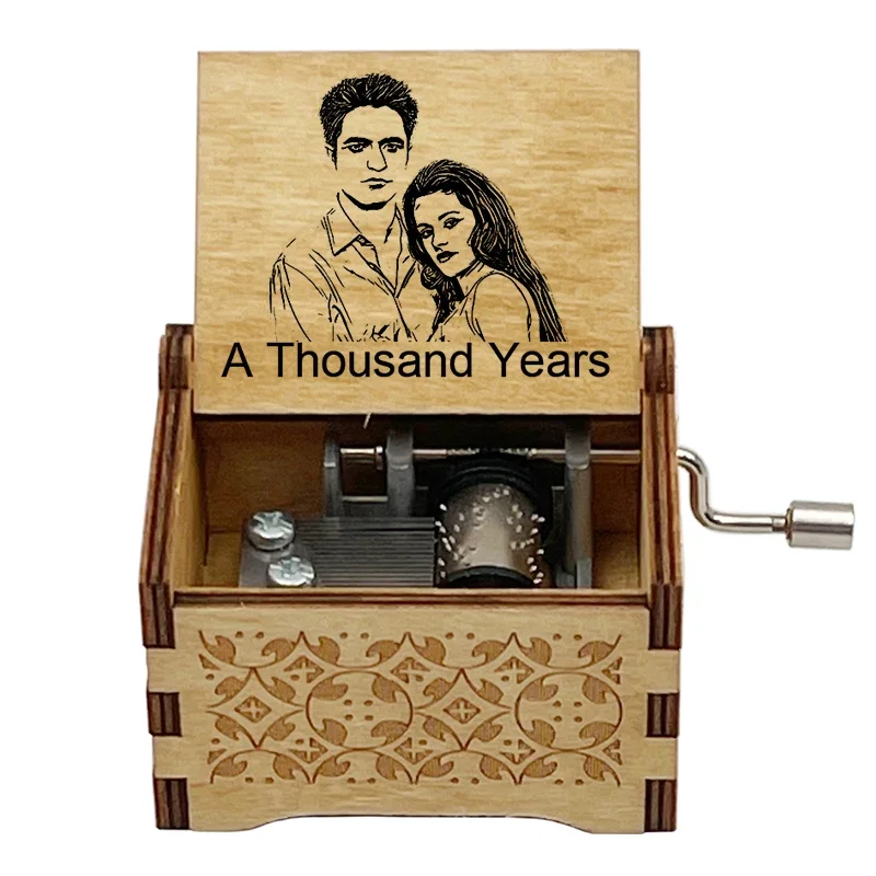 A Thousand Years Vampire Movie Music Box Handed Wooden 18 Tones Wedding Romance Song Girlfriend New Year Christmas Gift