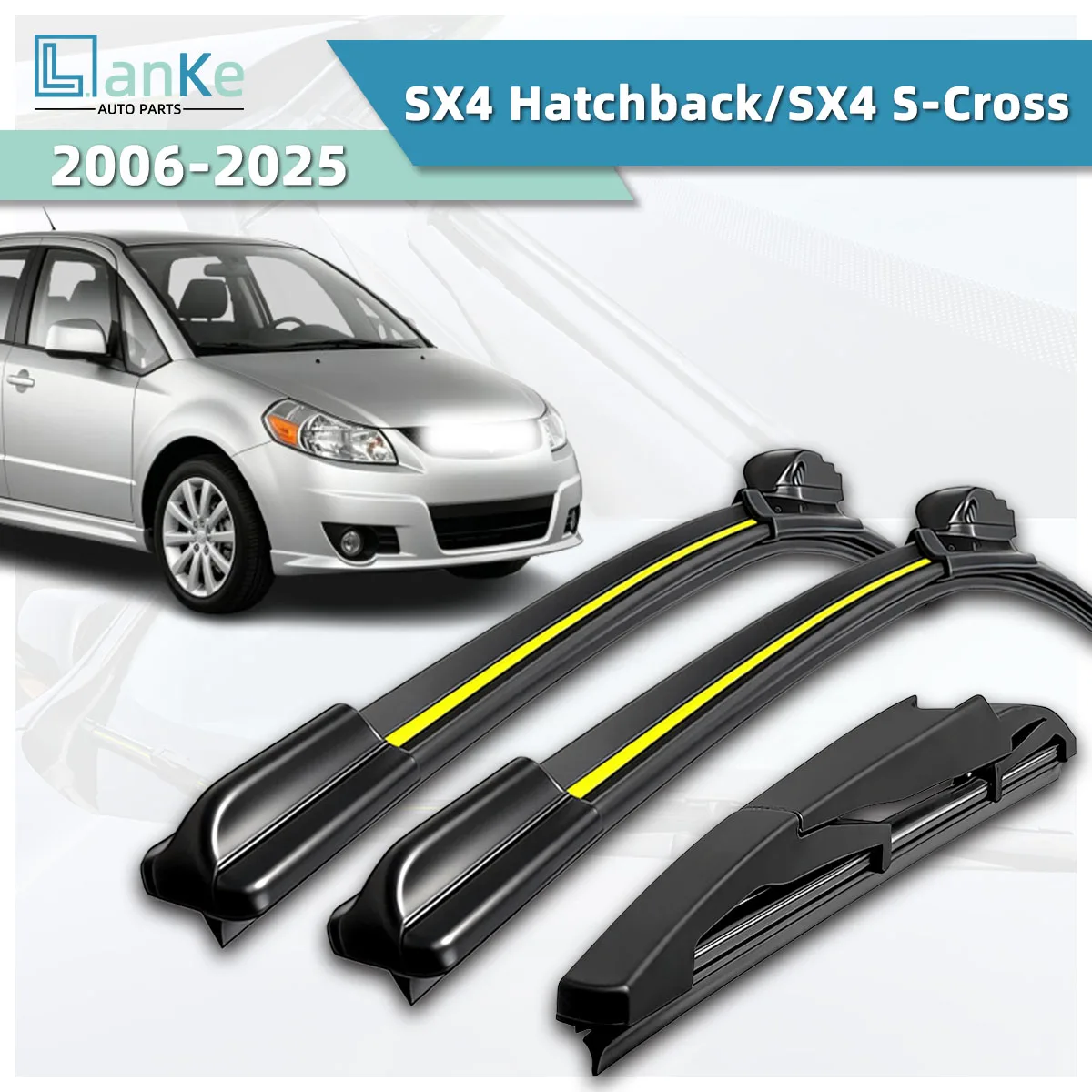 

Suitable For Suzuki SX4 Hatchback/SX4 S-Cross (2006-2025) Car Wipers Stable And Durable Front Windshield Bidirectional Wipers