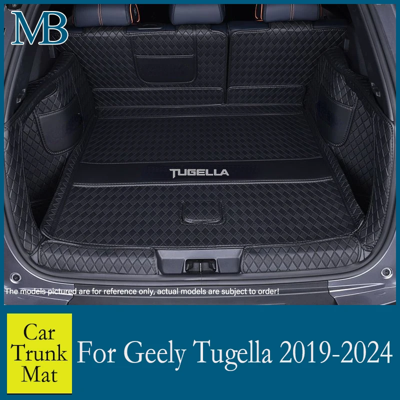 Коврик для багажника автомобиля для Geely Tugella 2019-2023 2024, защитный кожаный коврик для багажника, аксессуары для модификации интерьера автомобиля
