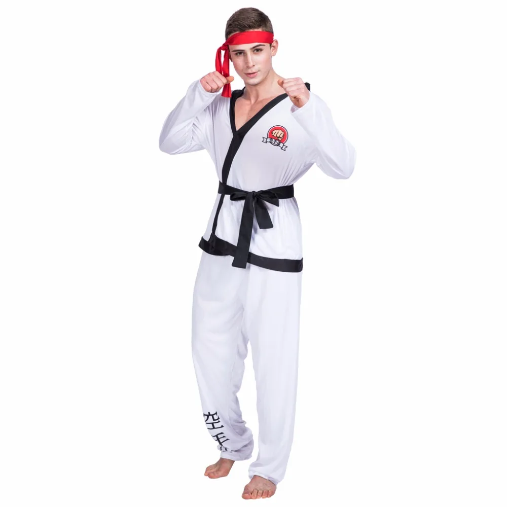 

Men's Karate Boxer Cosplay Costume Adult Halloween Japanese Samurai Boxing Outfits Carnival Easter Purim Fancy Dress