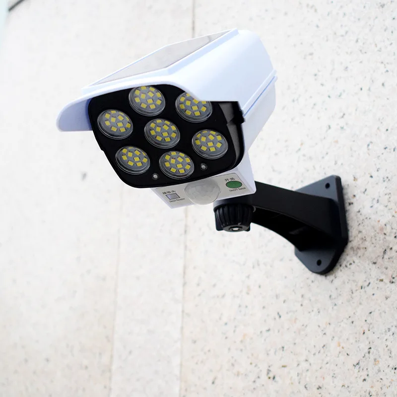 Luz Solar LED con Sensor de movimiento, cámara de seguridad falsa inalámbrica, luz de inundación al aire libre, lámpara impermeable IP65, 3 modos