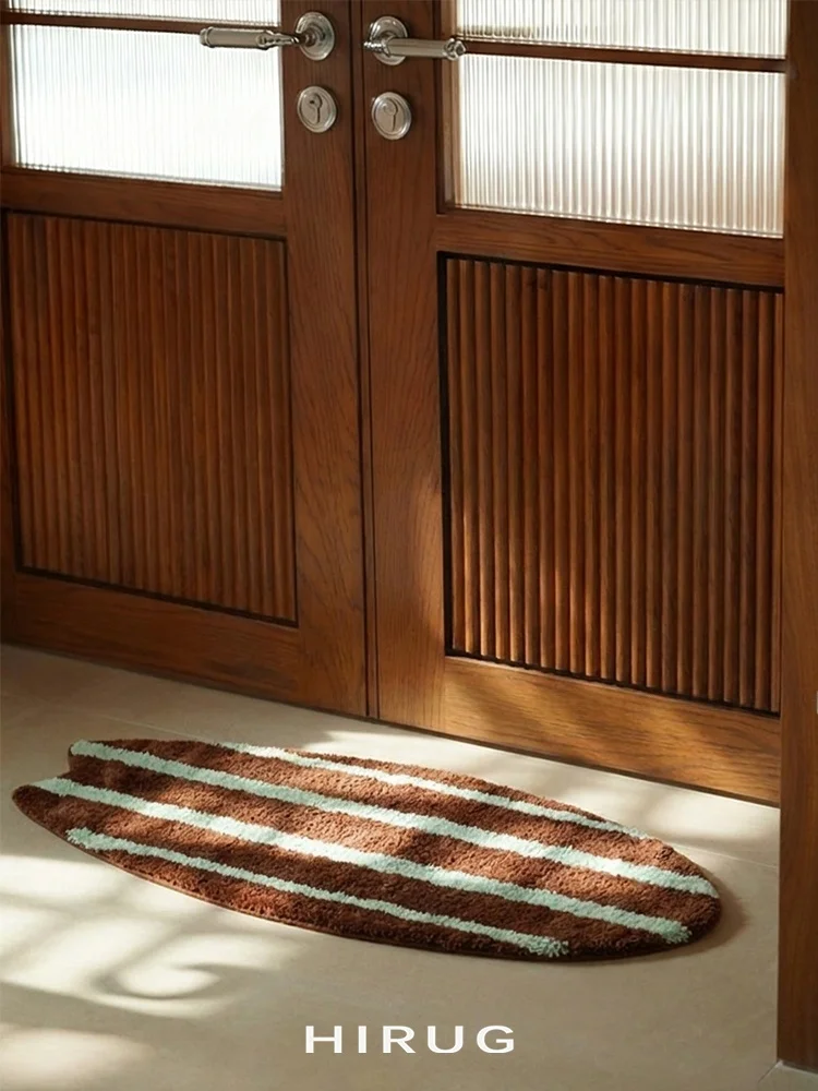 Machine Washable Bathroom Carpet Anti-Slip Bedroom Long Strip Bedside Carpet High Absorbency Entrance Mat Polyester Fiber
