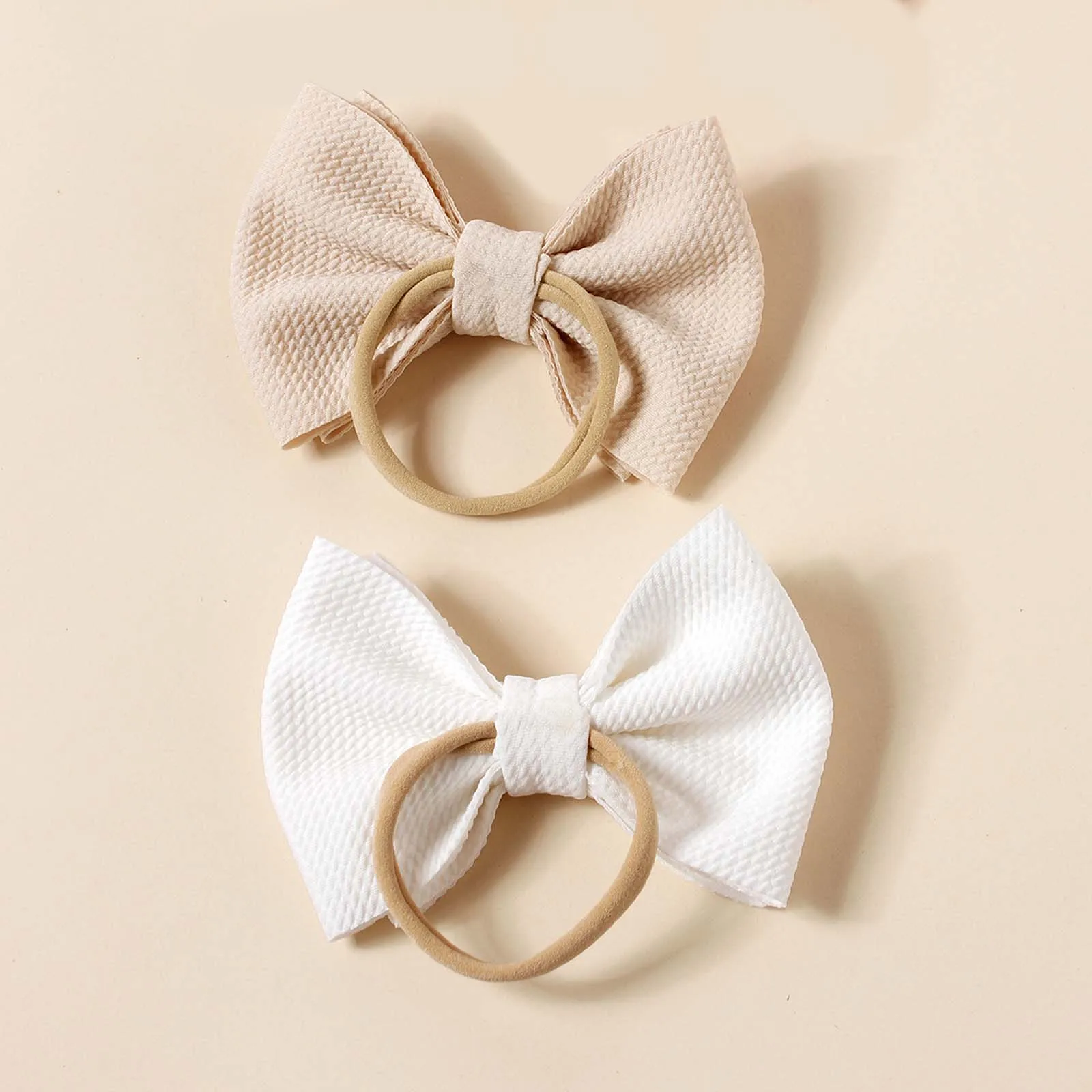 3pcs Seersucker Dual Layers Bow Headband Girls Party Photograph Large Bow Hair Accessories