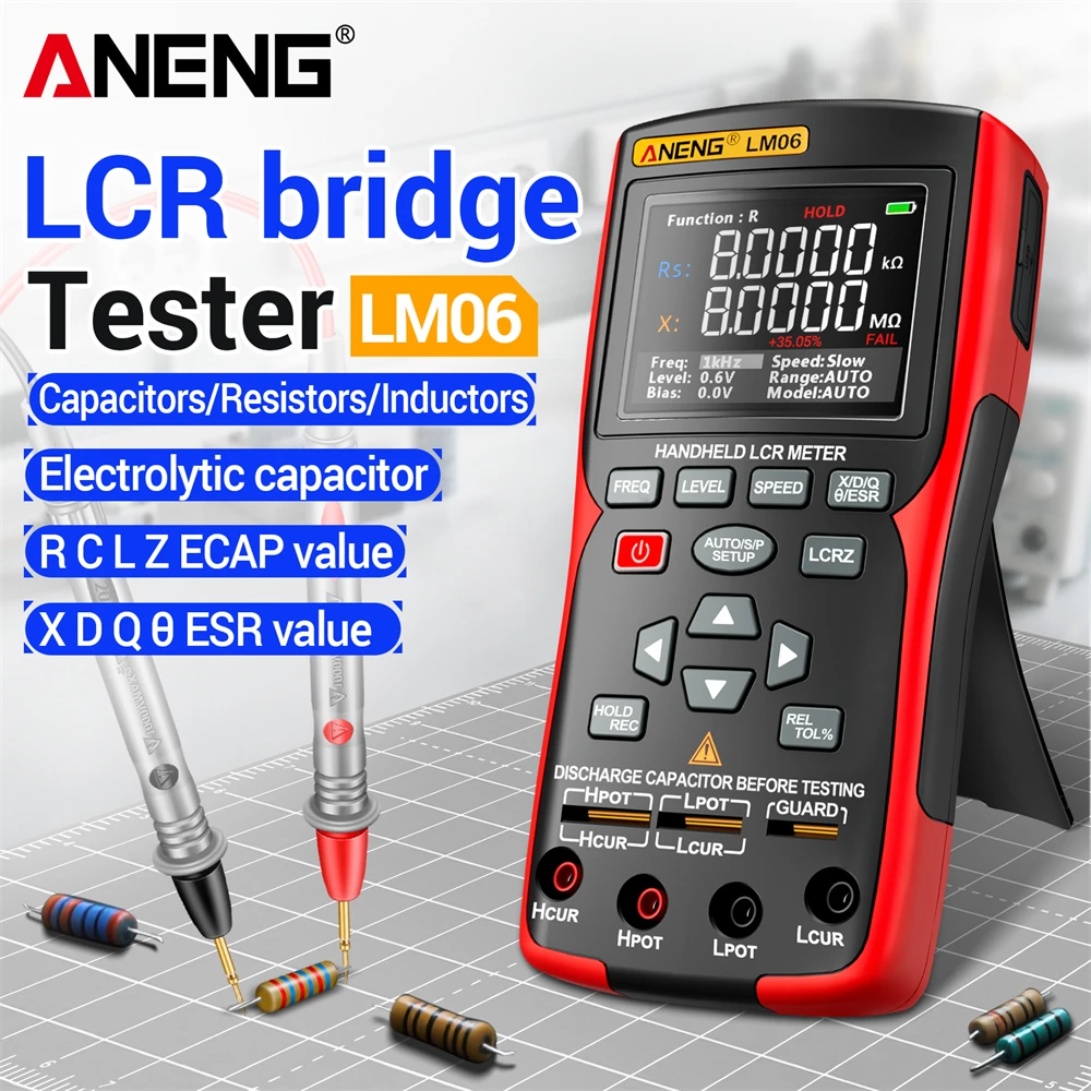 

LM06 LCR Bridge Meter Repair Workshop Test Inductance Resistor DIY 100Hz 100kHz Meter Tools Electronic ESR Capacitor Multimeter