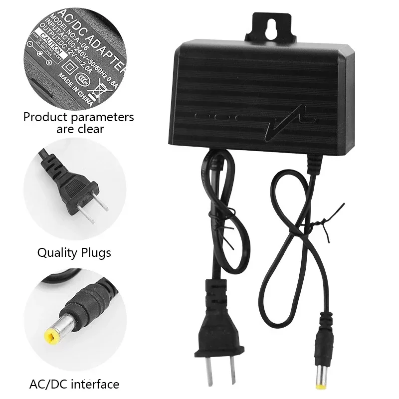 Power Supply 12V 2A 2000mA CCTV Camera Power Adapter Outdoor Waterproof EU US plug Adapter 2.1 x 5.5mm For CCTV Camera Charger