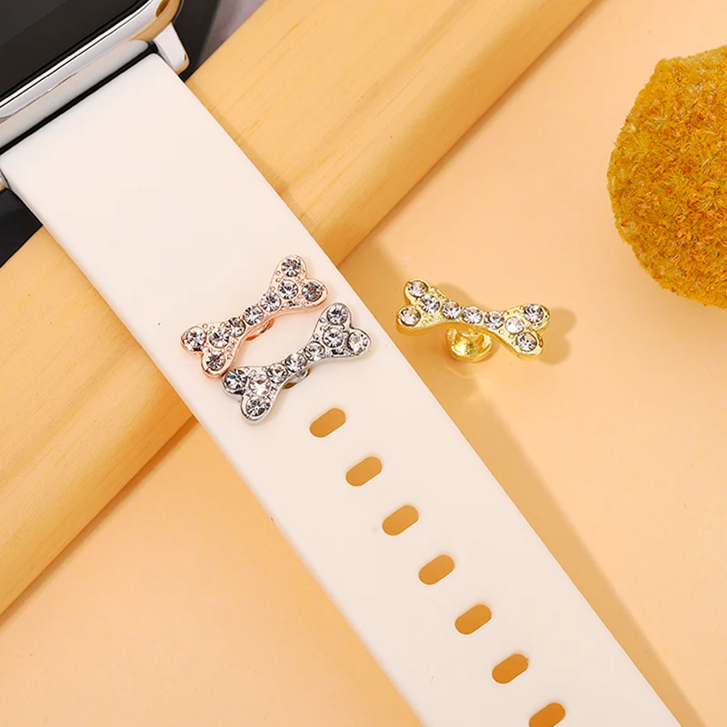 Pulsera de silicona para Apple Watch, accesorios de joyería pequeños, dijes divertidos de hueso de perro, dijes de uñas para iwatch, Correa deportiva