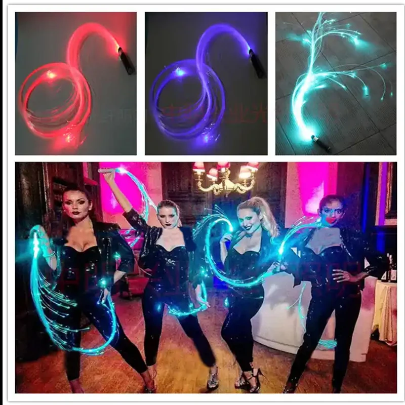 Valentine Fiber Optic LED Whip 7colors Changes LED Whip Sexy Bar Club Gogo Dance Props Performence Night Show Supplies