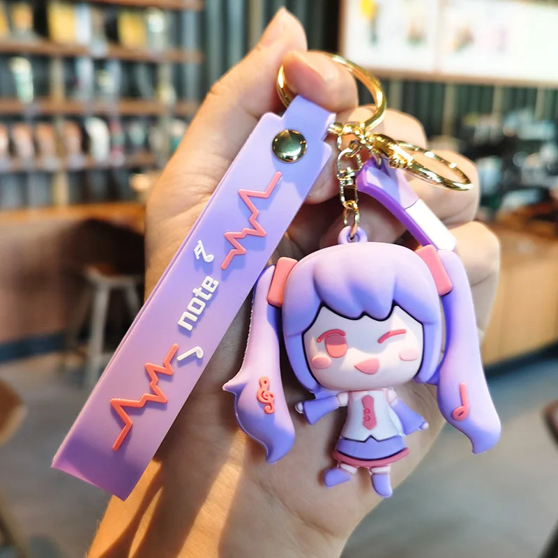 Nouveau Style Anime Hatsune Miku créatif périphérique dessin animé porte-clés bijoux de mode résine figurines d'action PVC porte-clés sac pendentif