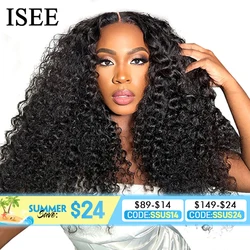 Wear Go Wig ISEE HAIR PreBleached Knots Kinky Curly HD Lace Glueless Human Wigs Ready To Go Pre Cut Lace PrePlucked Hairline Wig