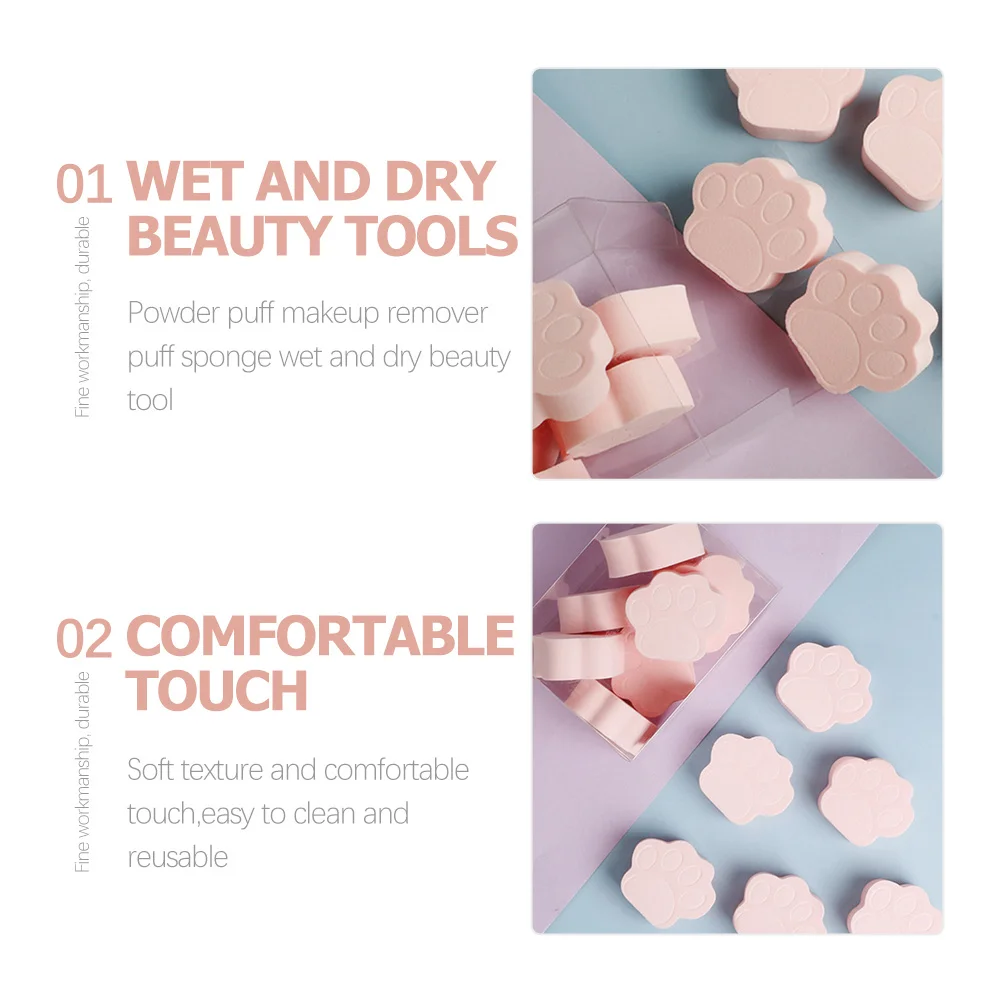 

16Pcs Cat Claw Shaped Powder Puff Makeup Sponge for Foundation Cream Loose Powder Puff Makeup Supplies Daily Use