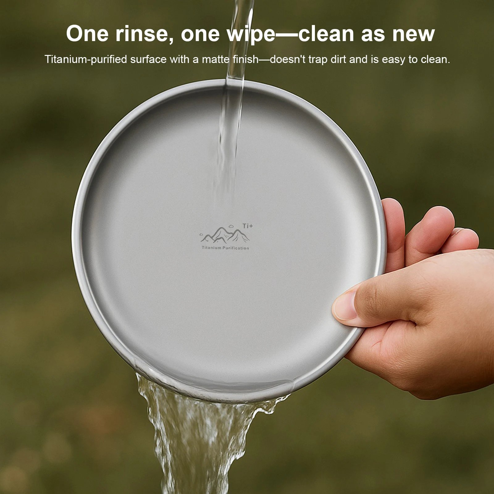 Titanium Purification Plate Portable Travel Tableware Lightweight Stackable Camping Tray Rust Proof Outdoor Fruit Salad Plate