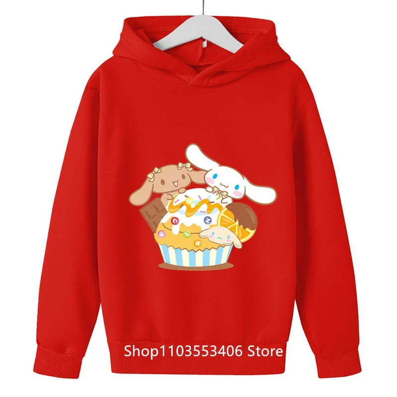 Sudadera con capucha con estampado de cinnmai para niños, Jersey informal con estampado de dibujos animados para exteriores, ropa de estudiante para niños y niñas, novedad de primavera y otoño, 2024