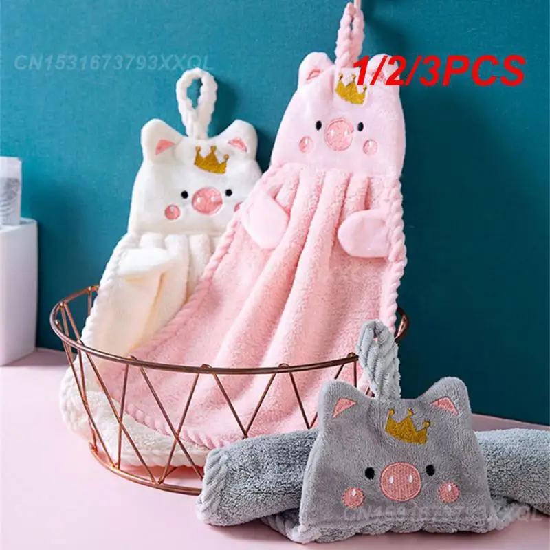 1/2/3PCS Quick Drying Unique And Cute Cartoon Character Design High-quality Little Pig Towel Household Cute Absorbent Towels