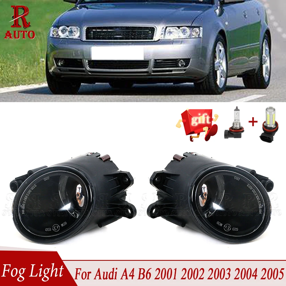 Halogen And LED Bulbs Front Bumper Fog Light Foglamp Fit For Audi A4 B6 2001 2002 2003 2004 2005 Car-Styling 8E0941699 For Car