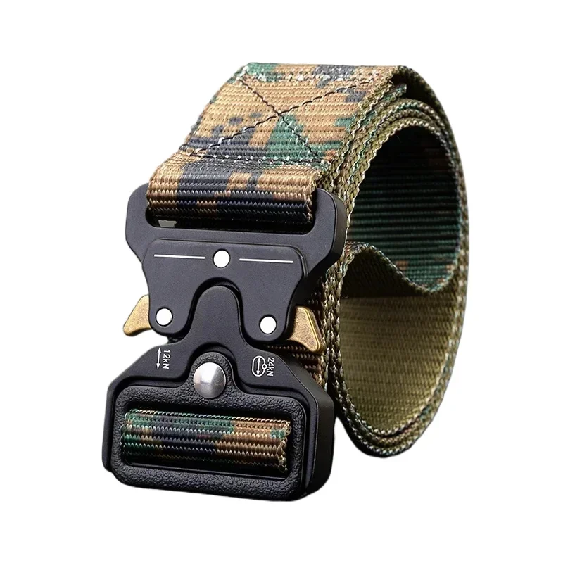 Men Belt - Belt Quick Release Outdoor  Camouflage Soft Real Nylon Sports Accessories Black Belt for Women