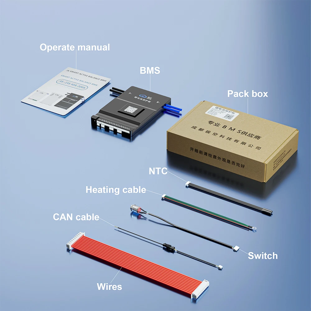 JKBMS 12S 13S 14S 15S 16S 17S 20S 21S 24S Smart BMS 100A 150A mit Aktivem Ausgleichsboard Li-Ion Lifepo4 100Ah LTO Batterie Jikong – Detail 9