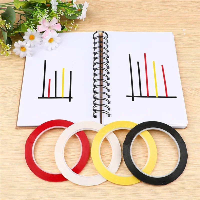 ABVI-4 ม้วนDry Erase Boardเทปเส้น,1/8In X 216Ftบางไวท์บอร์ดเทป, selfกาวแผนภูมิเทปสําหรับไวท์บอร์ด