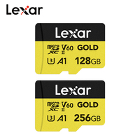 100% Original Lexar Gold MicroSDXC UHS-II Card 256GB V60 Memory Card TF Card 1800x Micro SD Card 128GB V60 For Drone/4K Camera