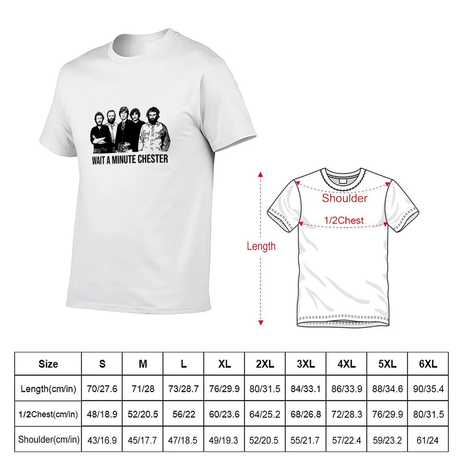 Wait A Minute Chester The Band Picture T-Shirt croswit shirt man graphics shirts men
