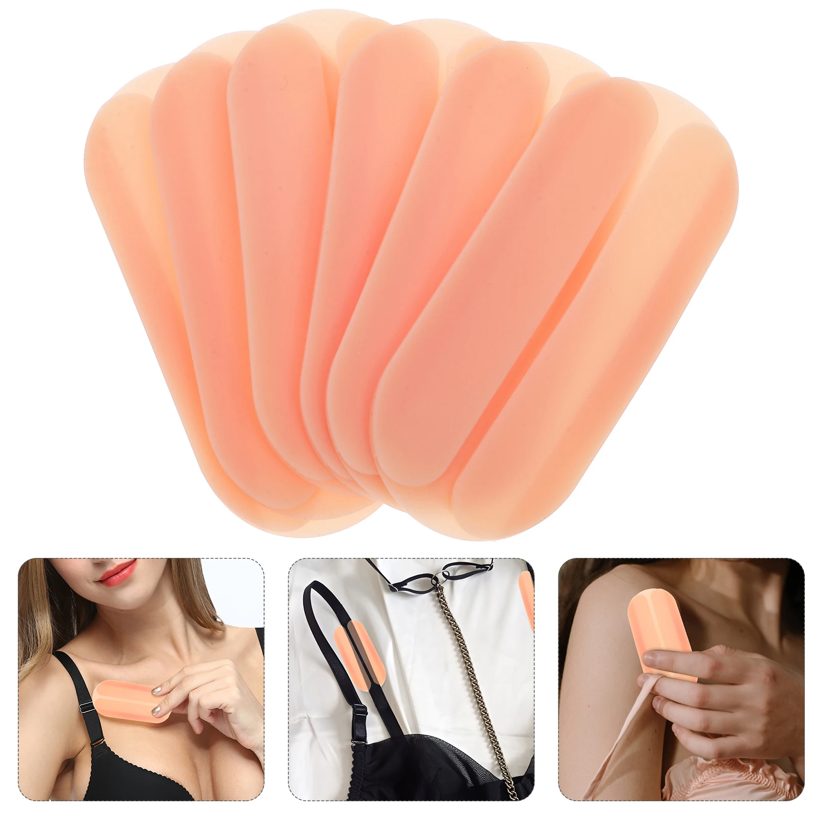 

6pcs Silicone Pads Invisible Adhesive Non-Slip Women'S Shoulder Enhancer Stretchy Reusable Shoulder Gasket For Lingerie Daily