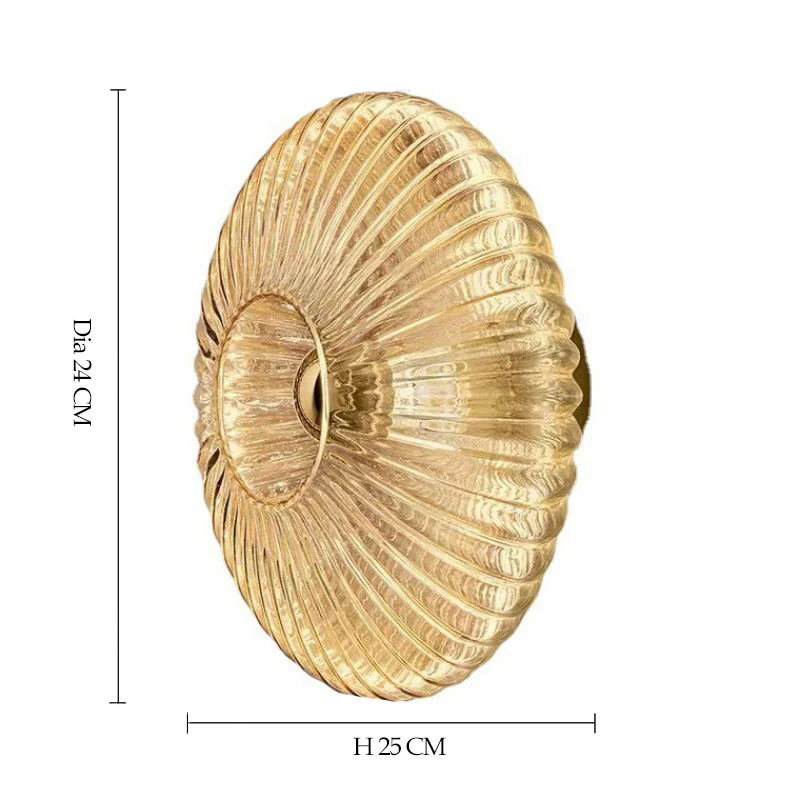 Lámpara de pared de cristal LED moderna con diseño de ondulación corrugada para dormitorios, pasillos, salas de estar, salas de estudio, lámpara colgante de decoración del hogar