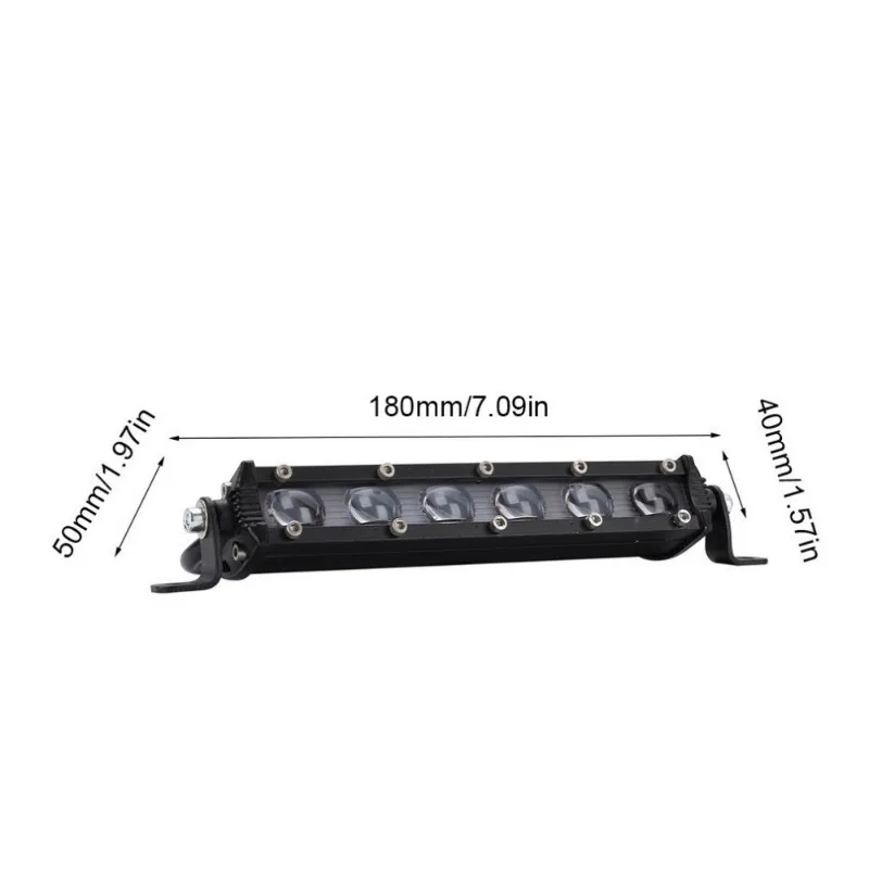 8-inch Single Row Work Light with Lens Ultra-thin Small Single Row LED Strip Light Off-road Roof Modification Spotlight