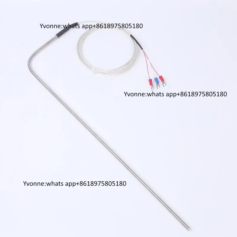 Right angle anti-acid and alkali resistance thermal resistance L type PT100 temperature probe electroplating