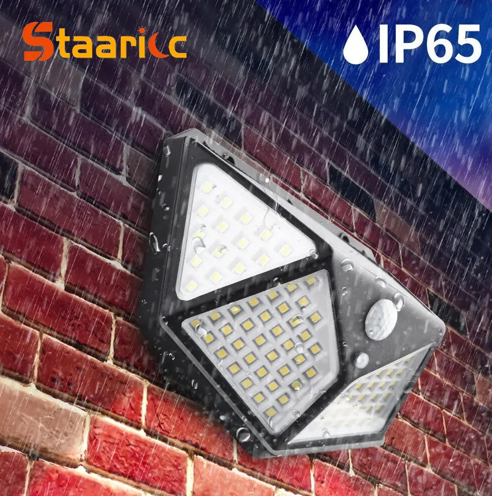 STAARICC 100LED Solar Wall Lamp Outdoor Lampwaterproof Motion Sensor Solar Powered Sunlight Street Lamp  Decorative Lamp