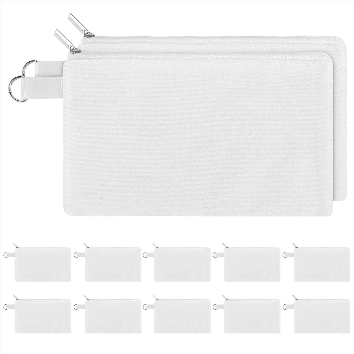 N82R Cosmetic Bags,Blanks Bags DIY Makeup Bags Toiletry Pouch Iron on Transfer Zipper Canvas Pencil Bag for School Travel DIY