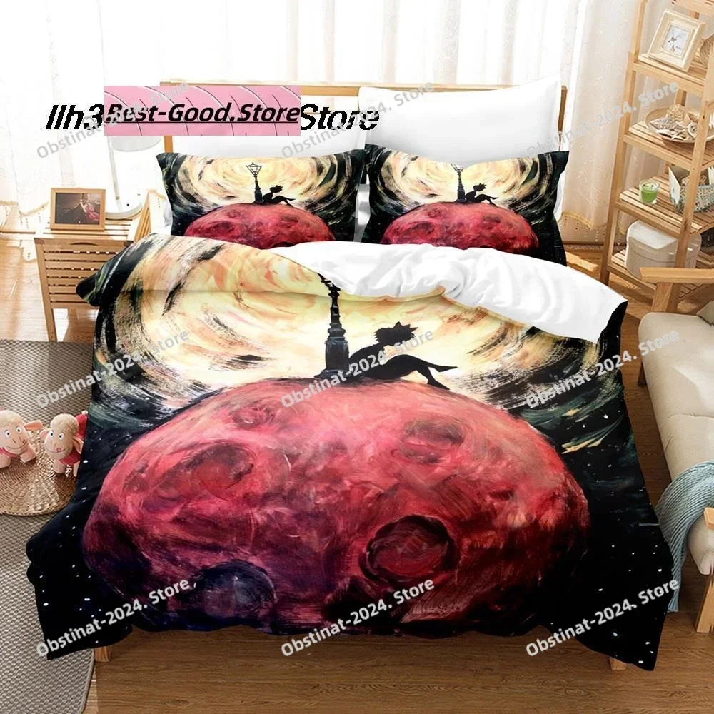 New Kawaii The Little Prince Bedding Set Single Twin Full Queen King Size Bed Set Aldult Kid Bedroom Duvetcover Sets 3D Anime