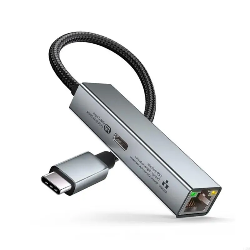 

D5BB Easy Setups Ethernet Adapter Highly Speed USB/USB C to RJ45 Ethernet Adapter