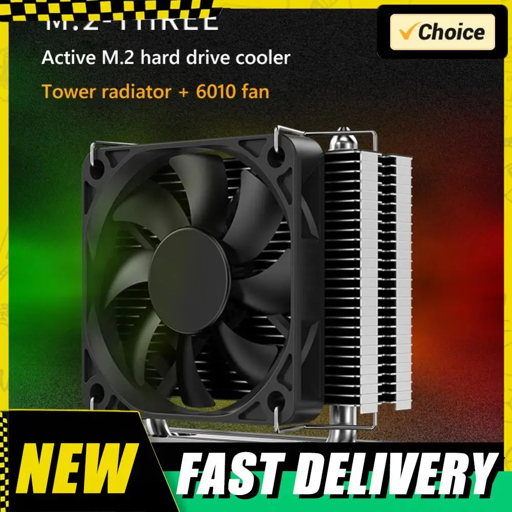 

Радиатор SSD M.2-THREE M.2 2280, алюминиевый радиатор с вентилятором 6010, охлаждающая тепловая прокладка, радиатор твердотельного накопителя для настольных ПК
