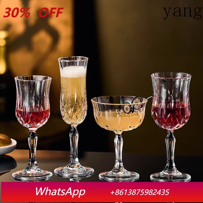 

YJQ crystal glass champagne shallow dish creative dessert goblet cocktail glass