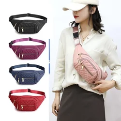 Simple Nylon Waist Bag, Multi Zipper Chest Bag, Casual Crossbody Fanny Pack For Outdoor Sport Running Hiking Cycling