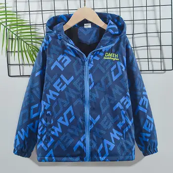 Boys Waterproof Hooded Outdoor Jacket 3 Boys Fashion Outdoor Jacket Thick Winter Waterproof Jackets For Kids Warm Clothes Autumn Boy's Windbreaker Hooded Coat 3