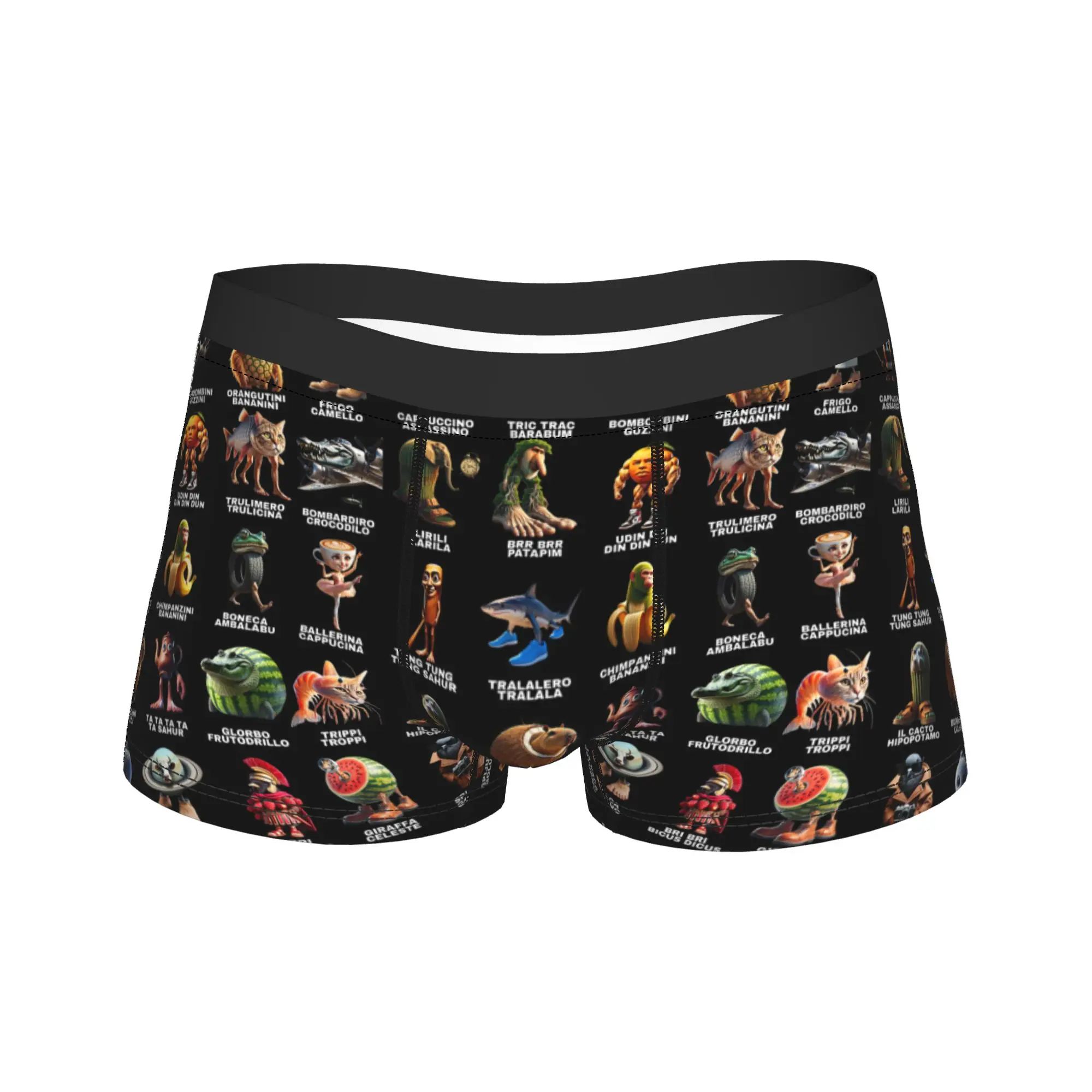Italian Brainrot Characters Funny Memes Boxer Shorts 3D Pouch Underwear Quality Print Shorts Briefs Comfortable Men Underpants