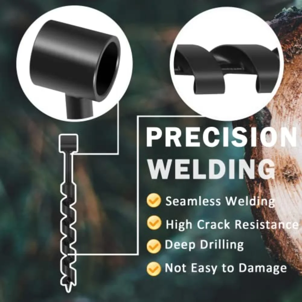 Outdoor Manual Wood Drill Bit With Handle Hole – Carbon Steel Auger For Camping & DIY Projects For  Furniture Making