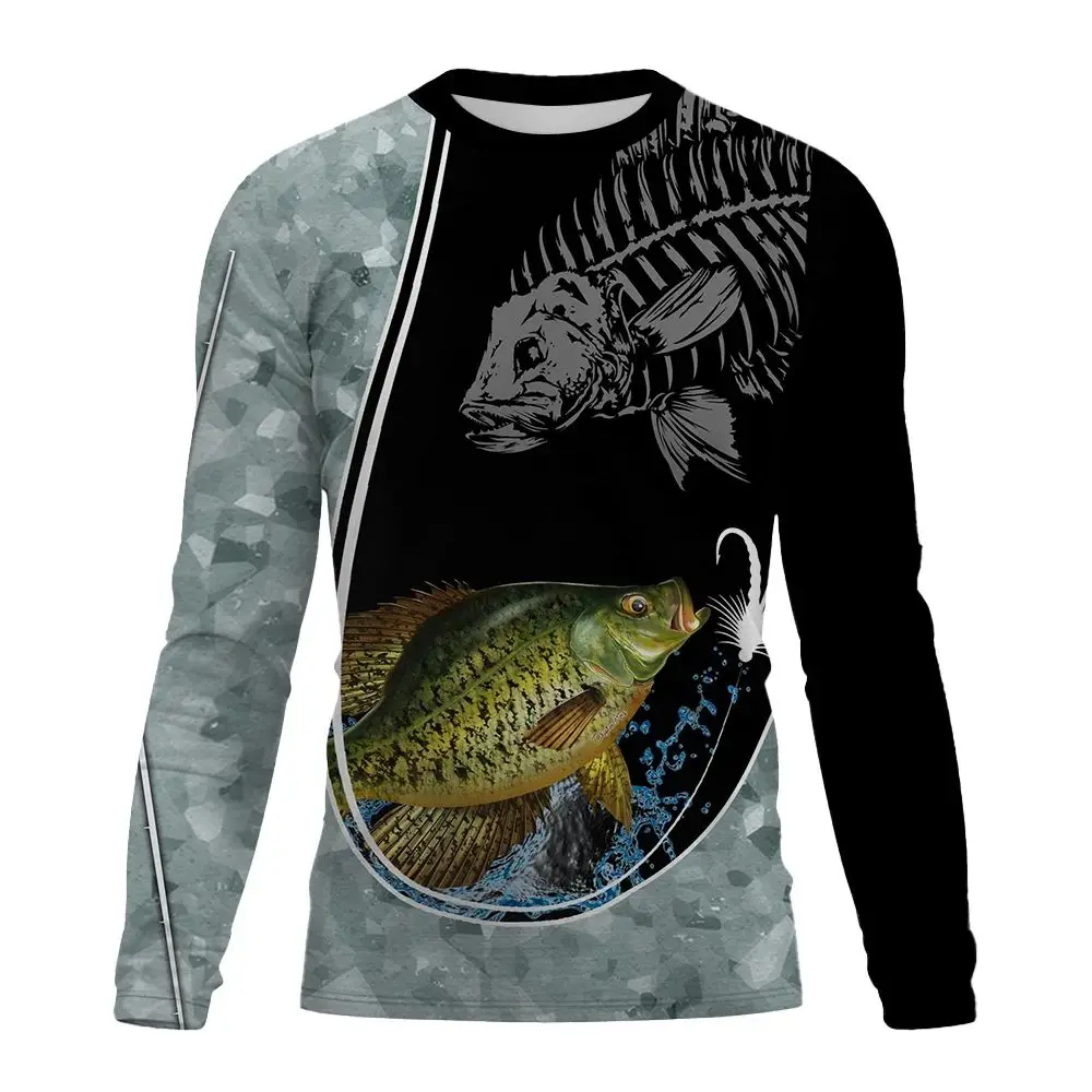 

Men's 3D printed fishing T-shirt casual long-sleeved clothing spring and autumn tops men and women fishing long-sleeved T-shirt
