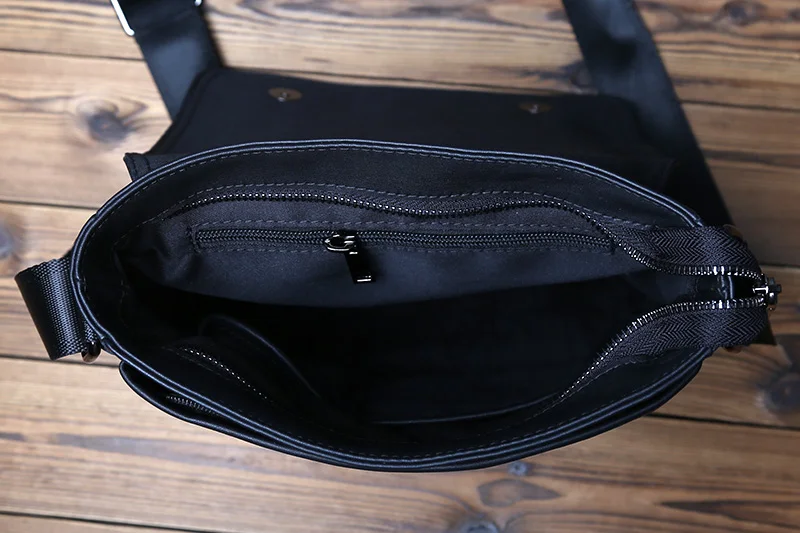 NZPJ-Leder-Umhängetasche für Herren, natürliches Rindsleder, vertikale Umhängetasche, lässig, großes Fassungsvermögen, Flip, Reißverschluss, 10", iPad – Detail 13