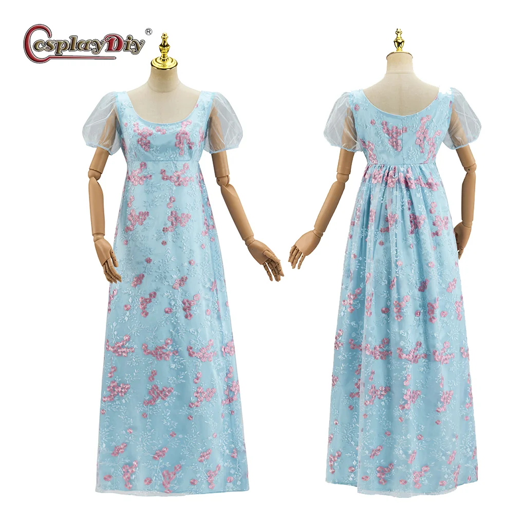 

TV penelope Cosplay Medieval Renaissance Blue Dress Regency High Waistline Vintage Ball Gown Women Women's Halloween Costume