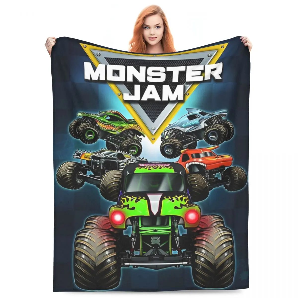 Monster Jam Grave Digger Truck Blanket Flannel Warm Throw Blankets for Bedding Couch Bedspread