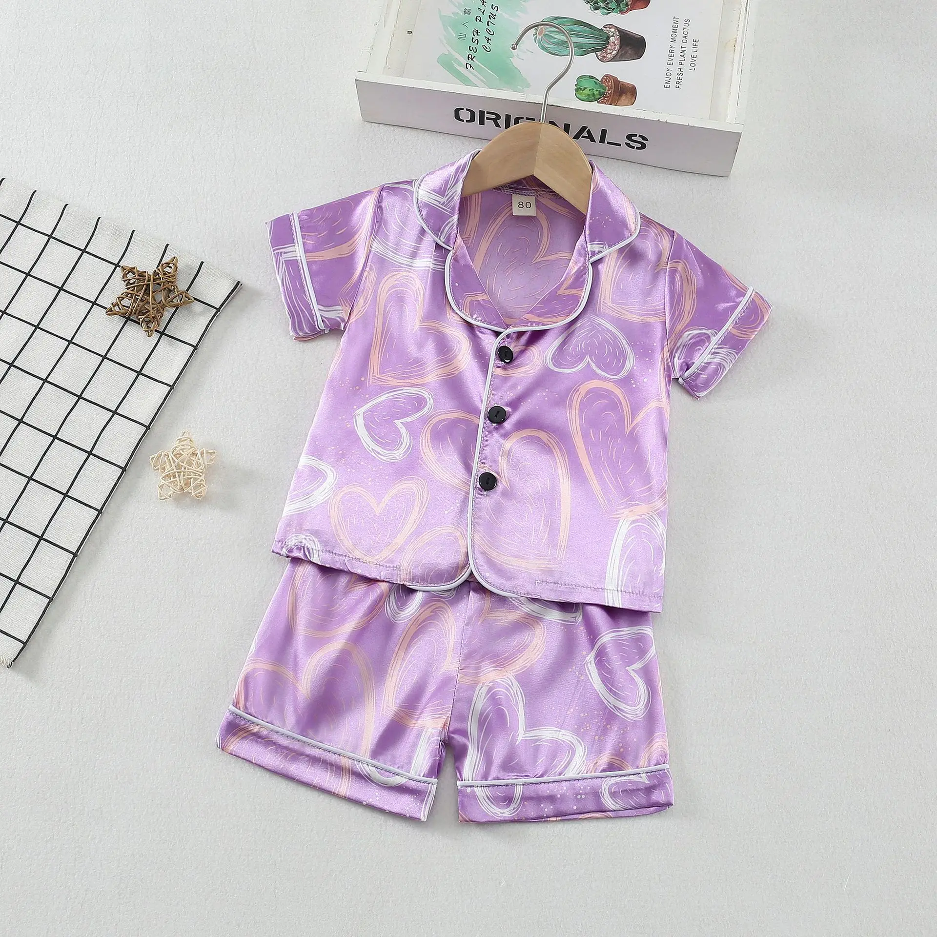 New Summer Baby Clothes Kids Girls Pajamas Children Sleepwear Shirt Shorts 2Pcs/Sets Infant Clothing Toddler Cute Causal Costume