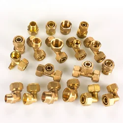 1620/ 1418/ 2025 /1216 PEX-AL-PEX Compression Pipe Joint Copper Solar Radiator Floor Heating Female Male Thread Wire Tee Elbow