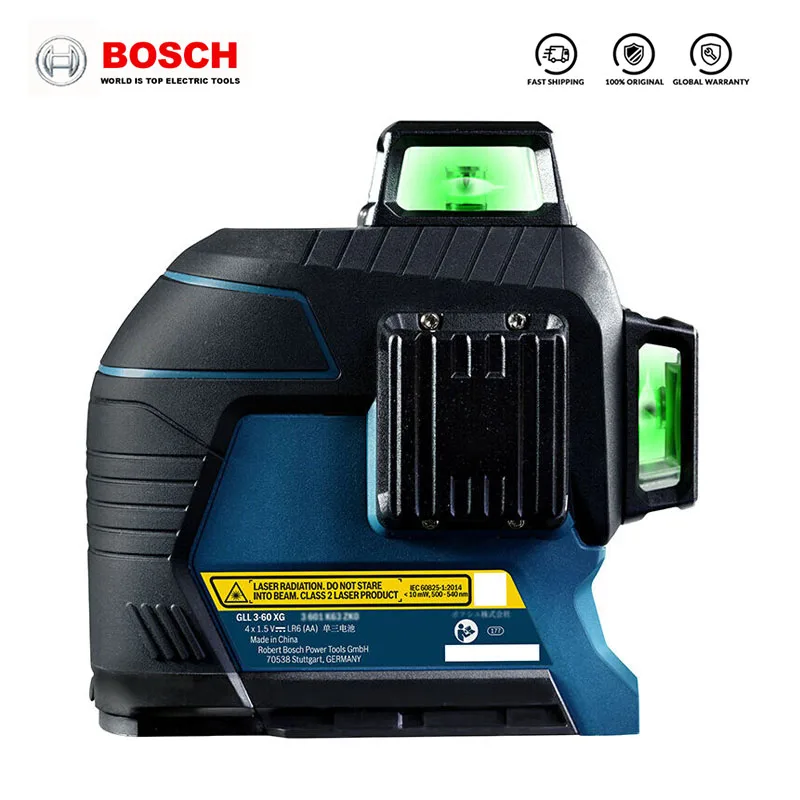 Bosch GLL3 poziom lasera automatyczne zielone 12-płaszczyznowe samopoziomowanie i ustawienie 360 stopni-Laser liniowy urządzenie do pozycjonowania