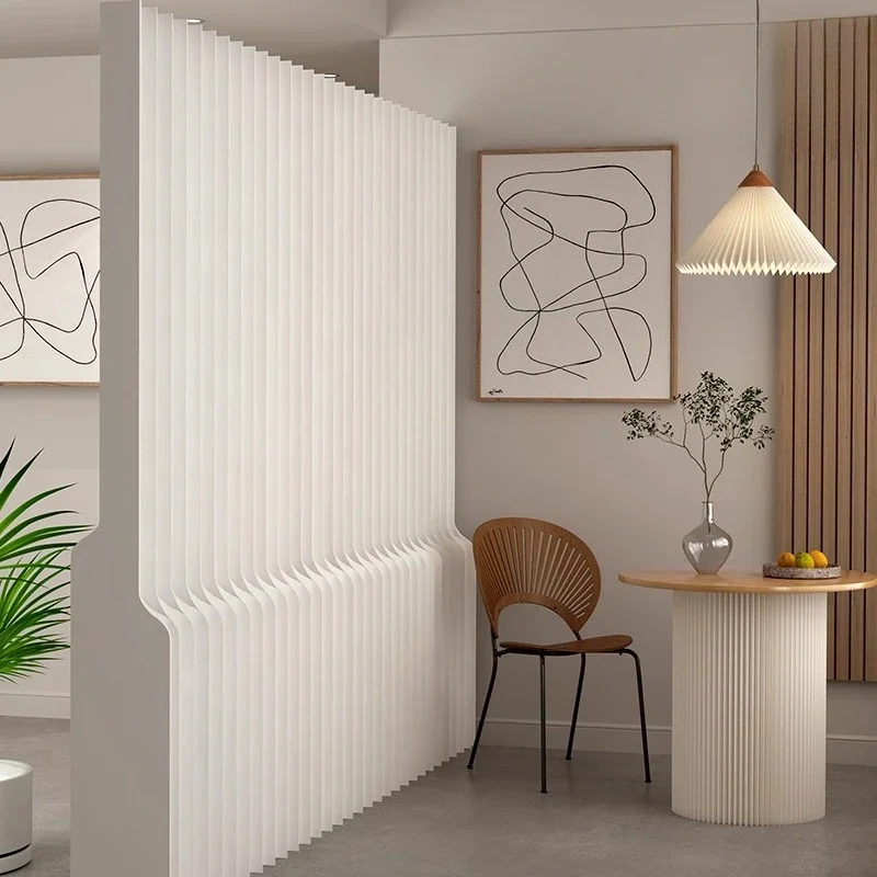 Screen partition office living room entrance paper wall small apartment without punching partition wall live stream background w