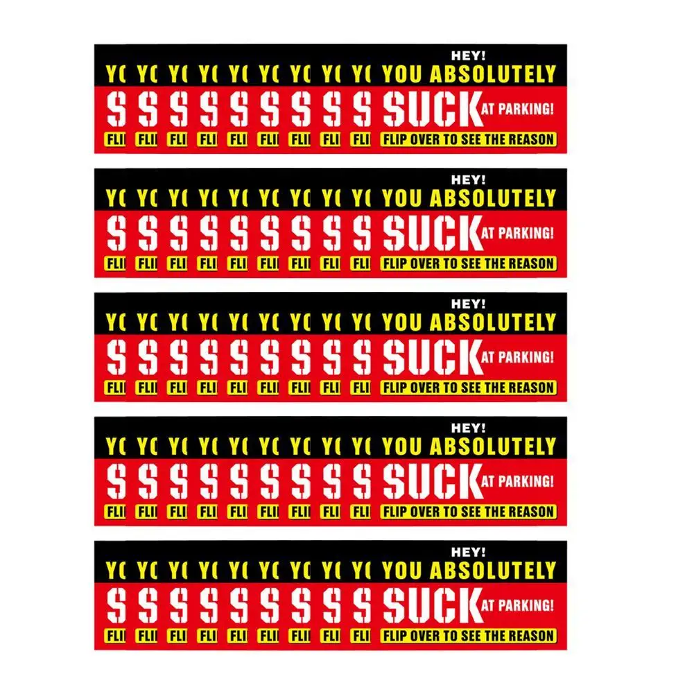 Funny Bad Parking Cards - You Suck At Parking Cards -Funny Parking Violation Tickets With Multi Violation Reasons -Pack Of 50