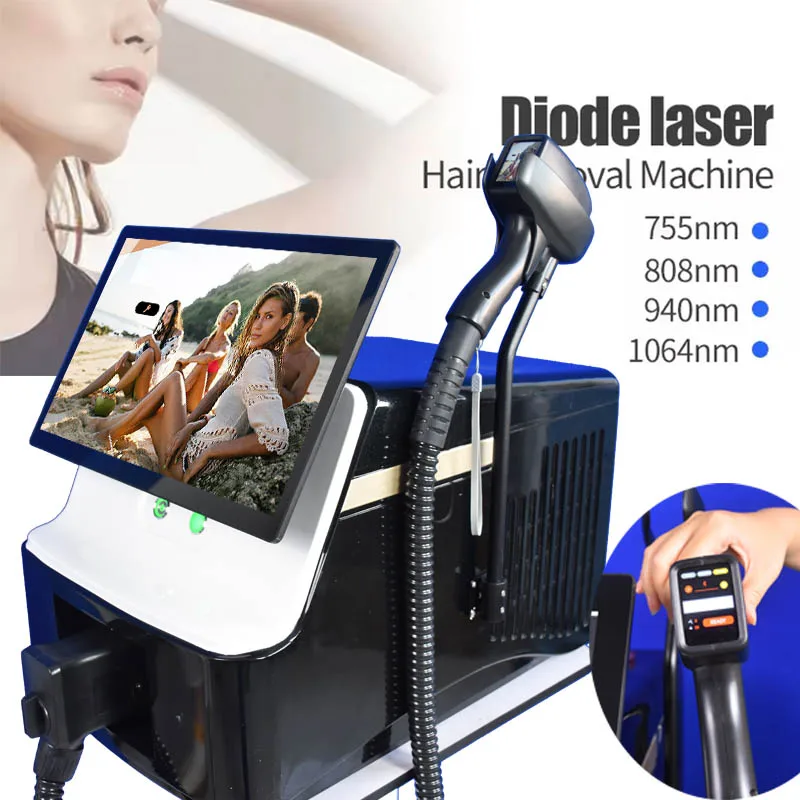 

2024 newest professional diode laser hair removal machine free shipping 3 wavelength 2 years warranty diode laser